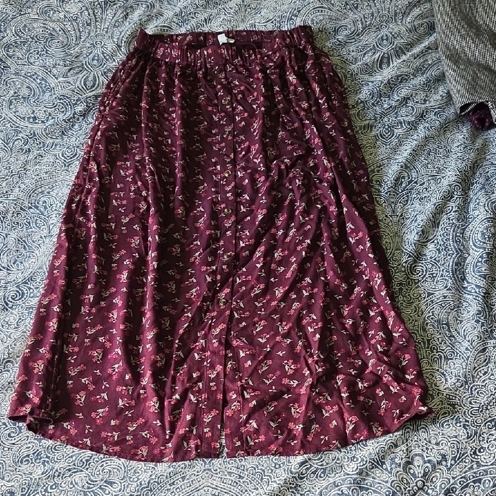 Dip Red Midi A-Line Wrap Skirt